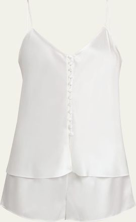 Olivia Von Halle Etta Bias-Cut Silk Satin Camisole Pajama Set