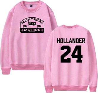 Generic Heated Rivalry Hollander 24 Merch Sweatshirt Unisex Casual Crewneck Long Sleeve Pullover Clothes (L,Pink)