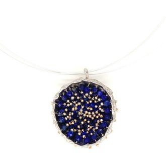 Esin Akan Dance of Stamens Necklace Midi, Silver Hollow Bezel with Lapis Lazuli in Sterling Silver at Nordstrom, Size 18