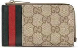 Gucci GG Supreme Monogram Ritsportemonnee - Dames - Accessoires - Beige - Maat: ONE Size