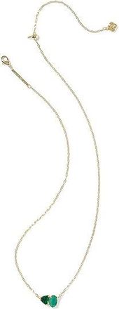 Kendra Scott Tatum Short Pendant Womens Necklace Womens Necklace Gold Green Mix, Brass/Gold-Plated