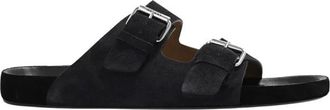 Isabel Marant Lekson Slippers - Heren - Sandalen - Zwart - 42 EU - Leer - Schoenen