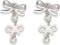 Self Portrait Womens Silver Brass Earrings