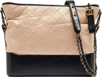 Chanel 2017-2018 large Gabrielle shoulder bag - women - Fabric/Leather - One Size - Neutrals