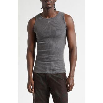 ERL Faded Rib Tank in Faded Black at Nordstrom, Size X-Large