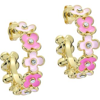 Ted Baker Garvi Garland Hoop Earrings in Metallic Gold/Pink at Nordstrom