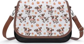 Generic Cow Pattern Crossbody Bags for Women Shoulder Messenger Bag Purse Handbags
