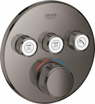 GROHE Grohtherm SmartControl - Miscelatore doccia termostatico ad incasso, 3 utenze, Hard Graphite 29121A00 - Grohe