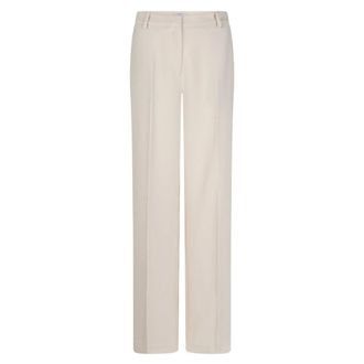 Dante6 Wijde Alain op maat gemaakte broek in Haver - Dames - Broeken - Beige - Maat: L Poliester