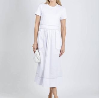 Elliott Lauren Stitch Dress In White