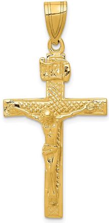 Diamond2Deal 10k Yellow Gold INRI Crucifix Pendant