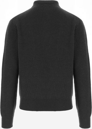 Woolrich Mens Full-Zip Wool Sweater Black Sweatshirts