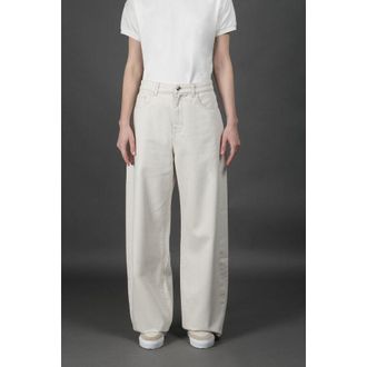 Moorer Womens Off White Wide Leg Trousers, Size 27