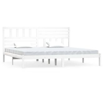 Berkfield Home Bed Frame White Solid Wood Pine 200x200 cm