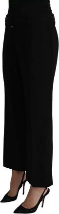 Dolce & Gabbana Black Wool Stretch Cropped Capri Trouser Womens Pants (Pre-Owned)