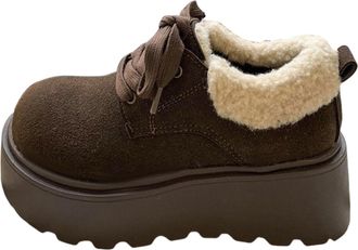 Generic Waterproof Leather Boots Women Soft and Comfortable Can Adapt To The Cold and Harsh Environment Heeled Boots for Women (Coffee, 4.5)