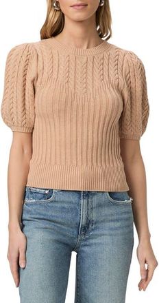Paige Aeris Rib Cable Stitch Top in Sftcml at Nordstrom, Size Medium