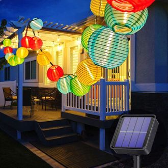 OEM Guirnalda De Luces Solares Para Exteriores, 5 M/20 Faroles Led, 8 Modos, Iluminaci&oacute;n Solar Impermeable Para Jard&iacute;n, Balc&oacute;n, Patio, Bodas Y Decoraci&oacute;n 