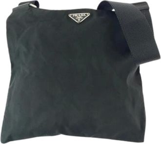 Prada Pre-owned Cross Body Bags, female, Black, Size: ONE SIZE Pre-owned Nylon Cross Body Bag