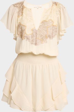 Ramy Brook Ismeria Embroidered Chiffon Mini Dress