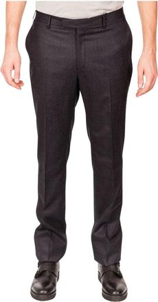 Corneliani Donkerblauwe Herenbroek met Amerikaanse Zak en Micro Patroon - Heren - Nette broeken - Blauw - 3XL - Broeken