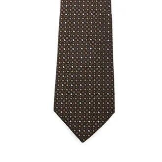 Canali Diamond Jacquard Silk Necktie - Brown