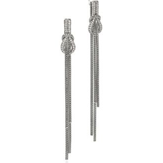 John Hardy Love Knot Diamond Drop Earrings in Silver at Nordstrom