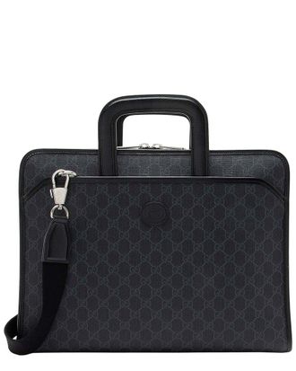 Gucci Gg Supreme Interlocking G Briefcase (Authentic Pre-Loved)