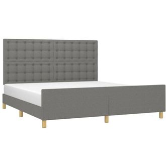 vidaXL Vidaxl - Estructura De Cama Con Cabecero Tela Gris Oscuro 180x200 Cm