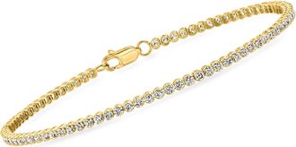 RS Pure by Ross-Simons Lab-Grown Diamond Tennis Bracelet in 14kt Yellow Gold