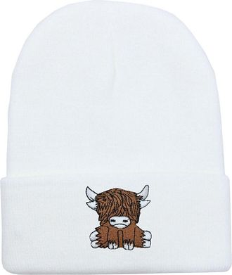 Generic Scottish Highland Cow Beanie Women Cute Scotch Cow Knitted Hat Autumn Winter Warm Hip Hop Hat Unisex Ski Hat Comfy