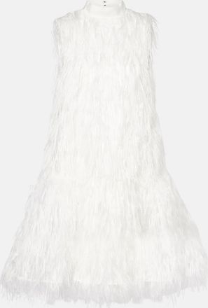 Roksanda Ilincic Bridal Odette faux feather-trimmed silk minidress