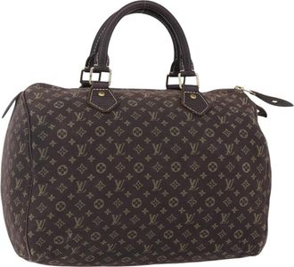 Louis Vuitton Speedy Handbag Mini Lin Brown Canvas Handbag (Pre-Owned)
