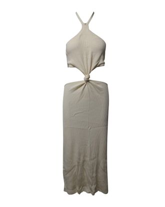 Cult Gaia Cameron Knit Cutout Dress in Cream Cotton