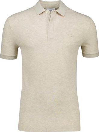 Lacoste Tops, Heren, Beige, XL, Katoen, Beige Polo T-shirt met korte mouwen