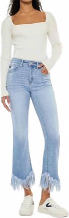 Kancan High Rise Crop Bootcut Jeans In Blue