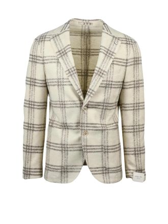 L.B.M. 1911 Rounded Jacket in Soft Textured Fabric with Classic Button Closure