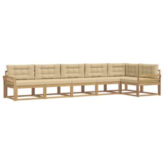 vidaXL Conjunto De Sof&aacute;s De Exterior Con Coj&iacute;n 4 Pcs Y Beige Poli&eacute;ster Vidaxl