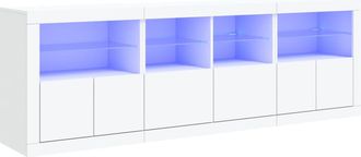 vidaXL Aparador Con Luces Led Blanco 202x37x67 Cm Vidaxl