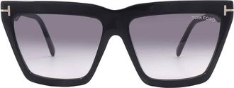 Tom Ford Eden Smoke Gradient Geometric Ladies Sunglasses FT1110 01B 56