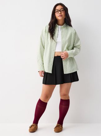 Twik Womens Oversized patterned poplin shirt