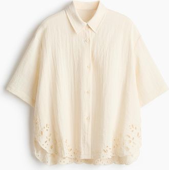 H&M Strandbluse mit Broderie Anglaise - White