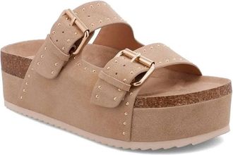 Mia Womens Brookie Double Buckle Flatform Sandal