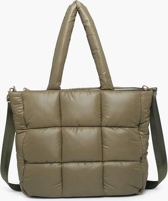 Jen & Co. Womens Kiersten Puffer Hobo Bag With Strap In Olive