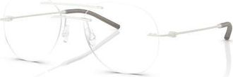 Moncler 55mm Irregular optical glasses in Silver at Nordstrom