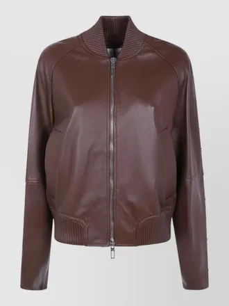 Sportmax leather single-breasted coat