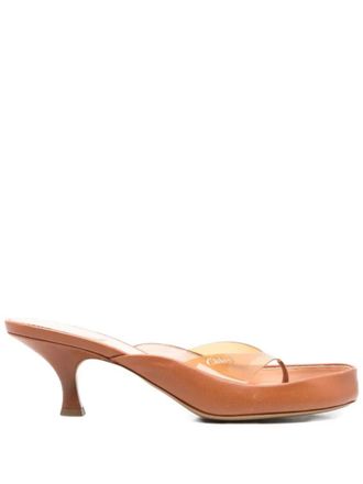 Chlo&eacute; Brown Slip-on Heels