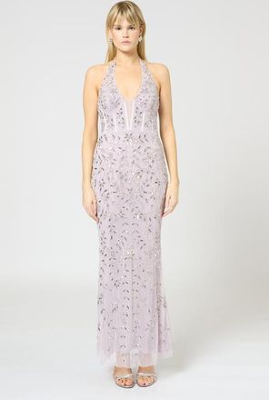 Beauut Embellished Sequin Beaded Occasional Maxi Dress in Lilac at Nordstrom, Size 14