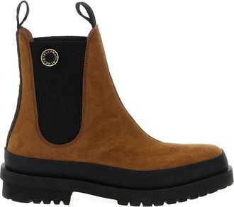 Stella McCartney suede Chelsea boots - women - Rubber/Fabric/Viscose/Elastane - 38 - Brown