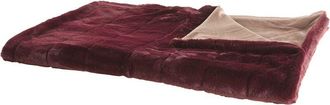 Beliani Blanket Burgundy Polyester Fabric 150 x 200 cm Retro Design Living Room Bedroom Throw Rectangular TANTAN
